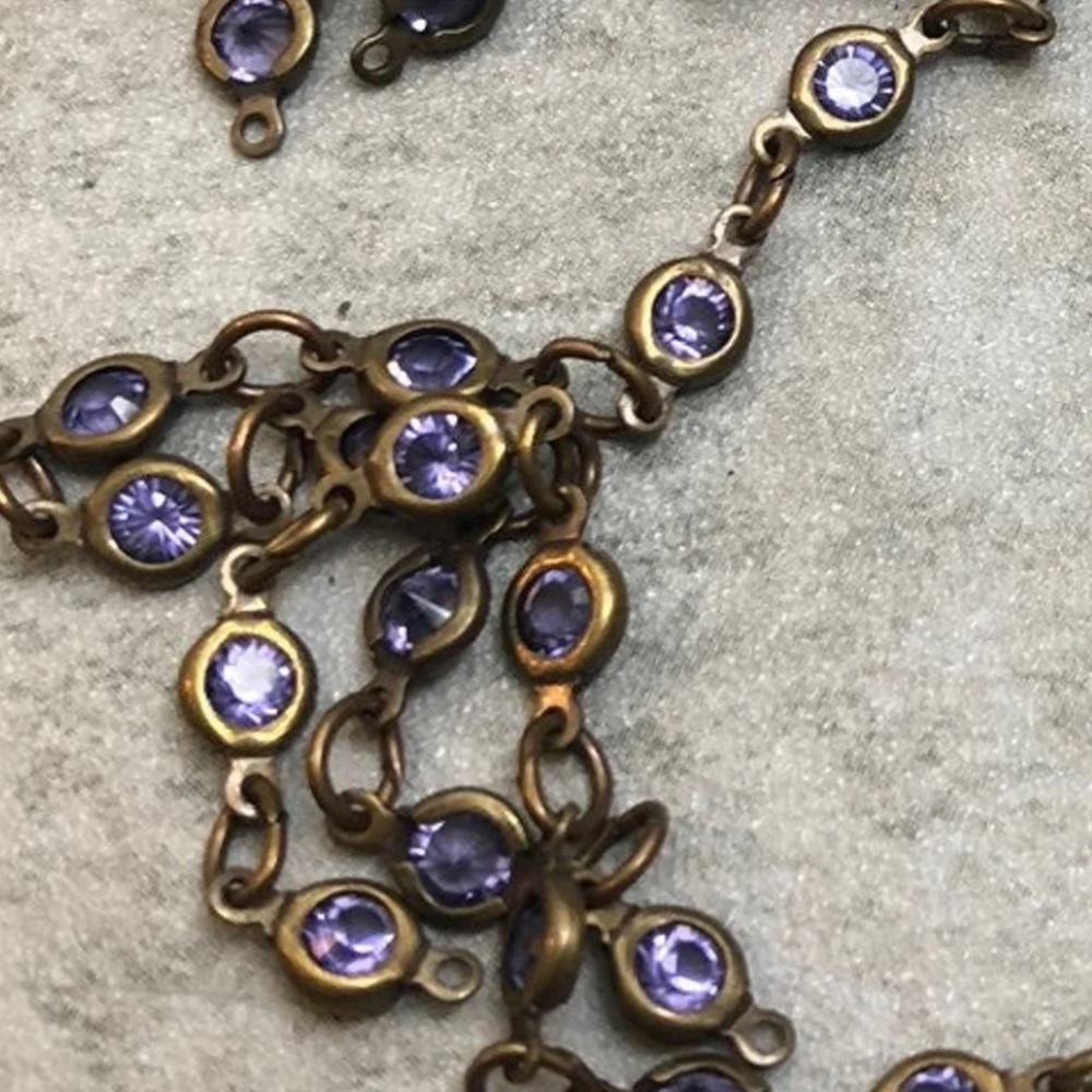 Swarovski violet channel link chain